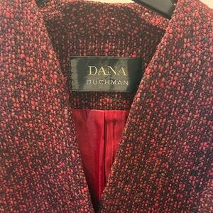 Vintage Dana Buchman Women's Burgundy Tweed Blazer/ Jacket; Size 10